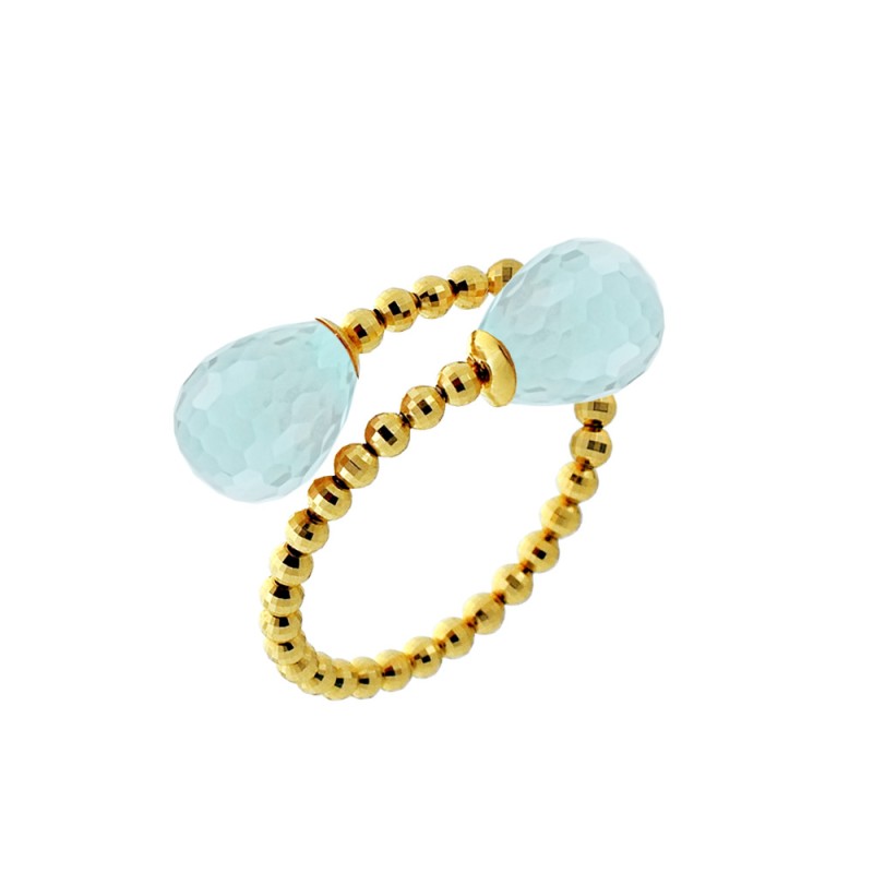 Δαχτυλίδι με Aqua σε χρυσό Κ18 - M123645AQ