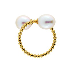 Δαχτυλίδι με μαργαριτάρια Fresh Water σε χρυσό Κ18 - M123494