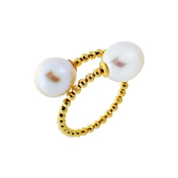 Δαχτυλίδι με μαργαριτάρια Fresh Water σε χρυσό Κ18 - M123494