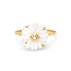 Δαχτυλίδι χρυσό Κ18 με λουλούδι - M311372 Δαχτυλίδι χρυσό Κ18 με λουλούδι - M311372