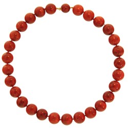 Κολιέ με χρυσα στοιχεία Κ18 και κοράλλι - M120084
