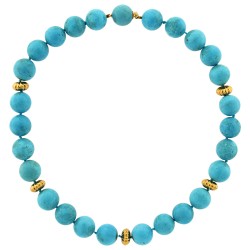 Κολιέ με τυρκουάζ και χρυσά στοιχεία Κ18 - M121925 Κολιέ με τυρκουάζ και χρυσά στοιχεία Κ18 - M121925