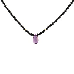 Κολιέ με Κ14 χρυσά στοιχεία, Spinel και Amethyst - M122494AM Κολιέ με Κ14 χρυσά στοιχεία, Spinel και Amethyst - M122494AM