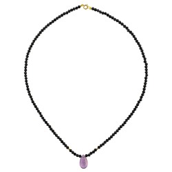 Κολιέ με Κ14 χρυσά στοιχεία, Spinel και Amethyst - M122494AM Κολιέ με Κ14 χρυσά στοιχεία, Spinel και Amethyst - M122494AM