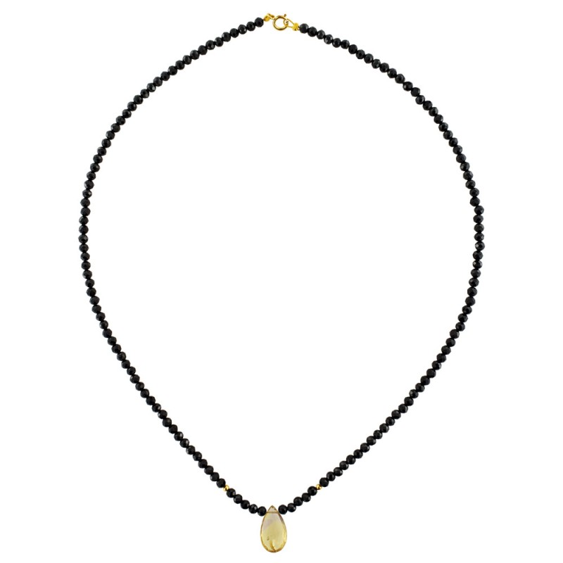 Κολιέ με Κ14 χρυσά στοιχεία, Spinel και Amatrine - M122494AT