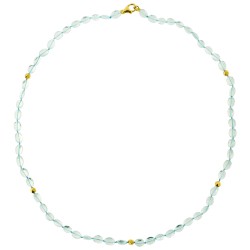 Κολιέ με K18 χρυσά στοιχεία Aqua  - M122511
