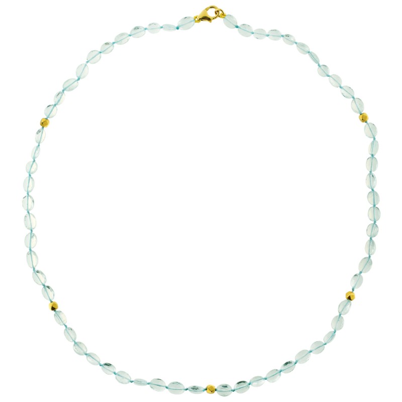 Κολιέ με K18 χρυσά στοιχεία Aqua  - M122511