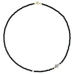 Κολιέ με spinel, μαργαριτάρια και χρυσά στοιχεία Κ14 - M122894