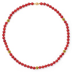Κολιέ με χρυσά στοιχεία 14K και κοράλλια - M123213 Κολιέ με χρυσά στοιχεία 14K και κοράλλια - M123213