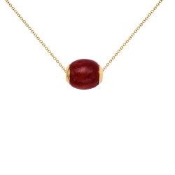 Μενταγιόν χρυσό Κ14 με Baboo Coral - M123857C