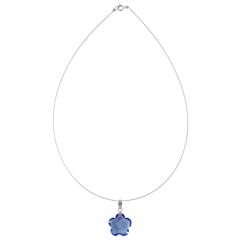 Μενταγιόν με Blue Topaz και ασημένια στοιχεία 925 - M930310BT