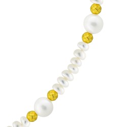 Κολιέ με μαργαριτάρια 4,0-7,0mm αιματίτη και χρυσό κούμπωμα Κ14 - M123020