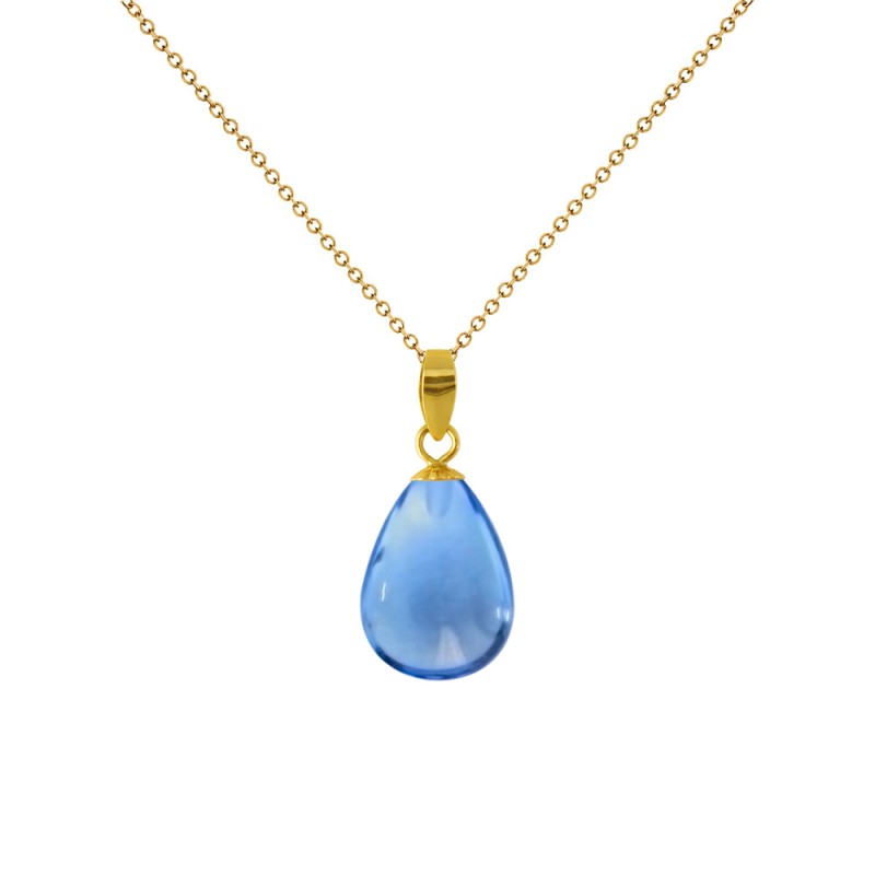 Μενταγιόν K18 χρυσό με Blue Topaz - M120171BT