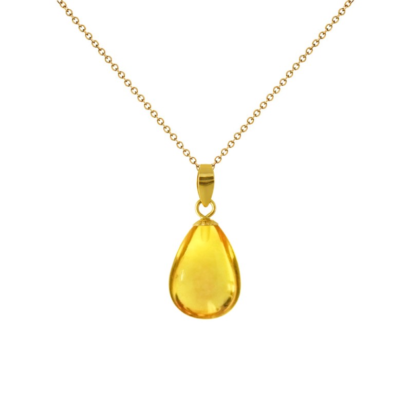 Μενταγιόν K18 χρυσό με Lemon Quartz - M120171LQ