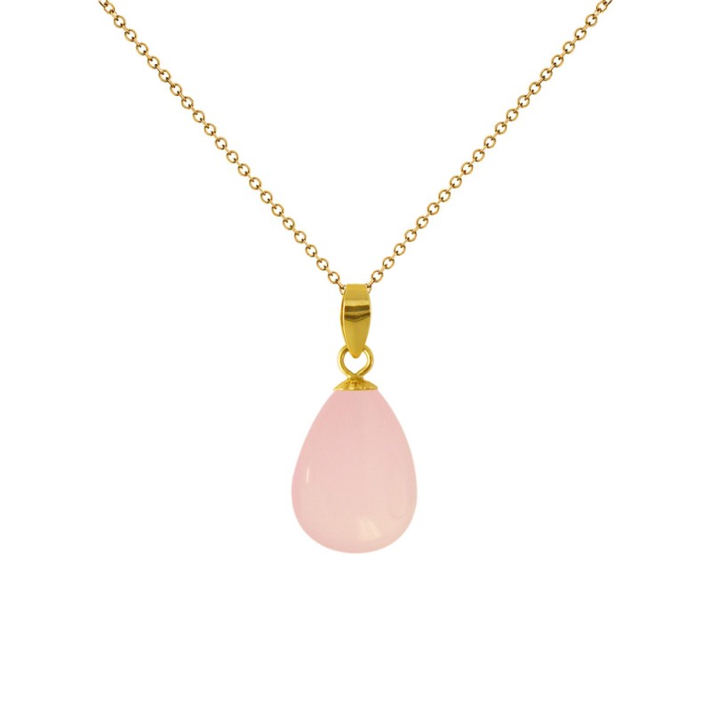 Μενταγιόν K18 χρυσό με Rose Quartz - M120171RQ
