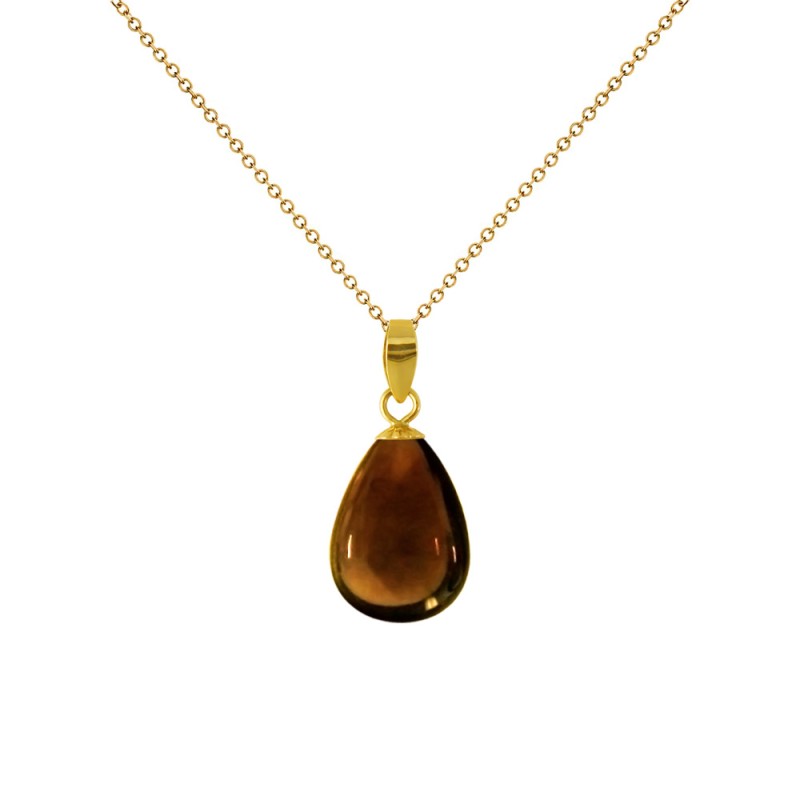 Μενταγιόν K18 χρυσό με Smoked Quartz - M120171SQ