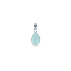 Μενταγιόν Κ18 χρυσό με Aqua - M120787AQ