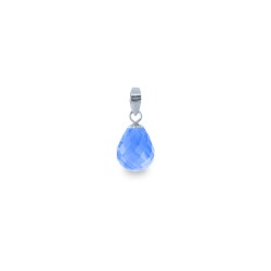 Μενταγιόν Κ18 χρυσό με Blue Topaz - M120787BT