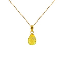 Μενταγιόν Κ18 χρυσό με Lemon Quartz - M120787LQ
