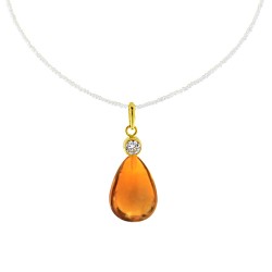 Μενταγιόν Κ14 χρυσό με Citrine - M123218C