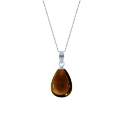 Μενταγιόν με Smoked Quartz σε ασημένια βάση 925 - M123397SQ