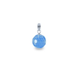 Μενταγιόν Κ18 χρυσό με Blue Topaz - M318456BT