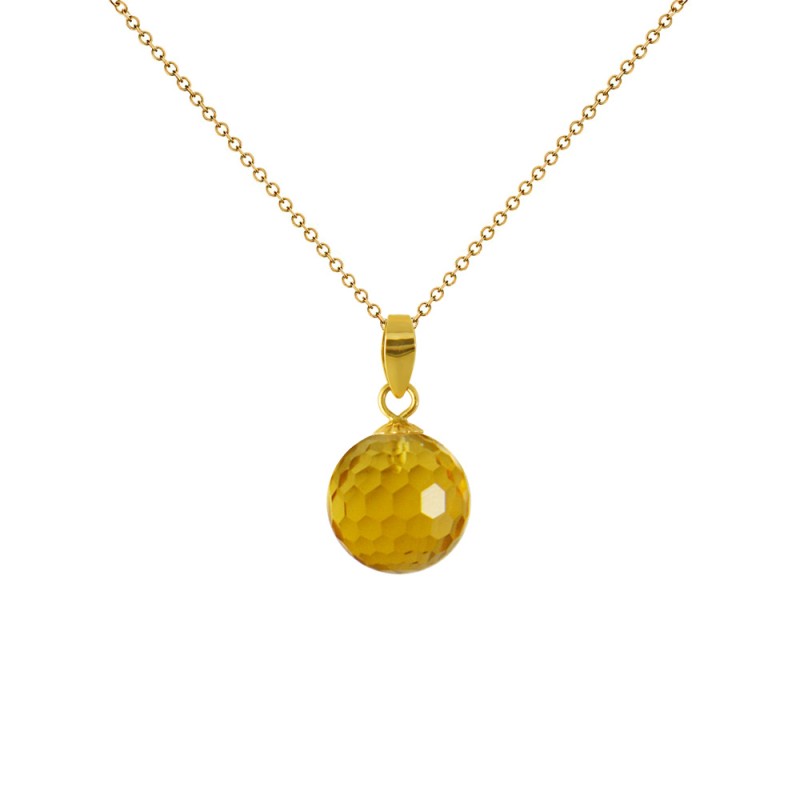 Μενταγιόν Κ18 χρυσό με Citrine - M318456C