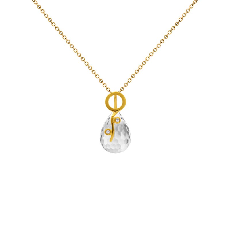 Μενταγιόν Κ18 χρυσό με Crystal και διαμάντια - M318469CR