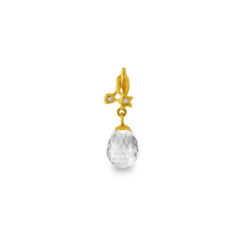 Χρυσό Κ18 μενταγιόν με Crystal και διαμάντια - M318471CR