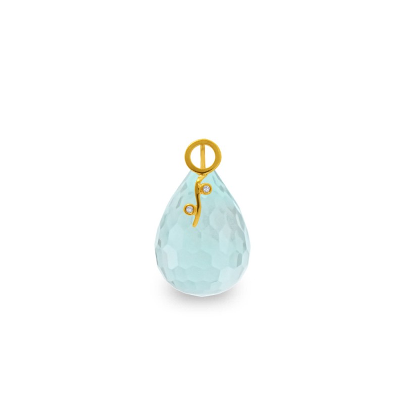 Μενταγιόν Κ18 χρυσό με Aquamarine και διαμάντια - M318493AQ
