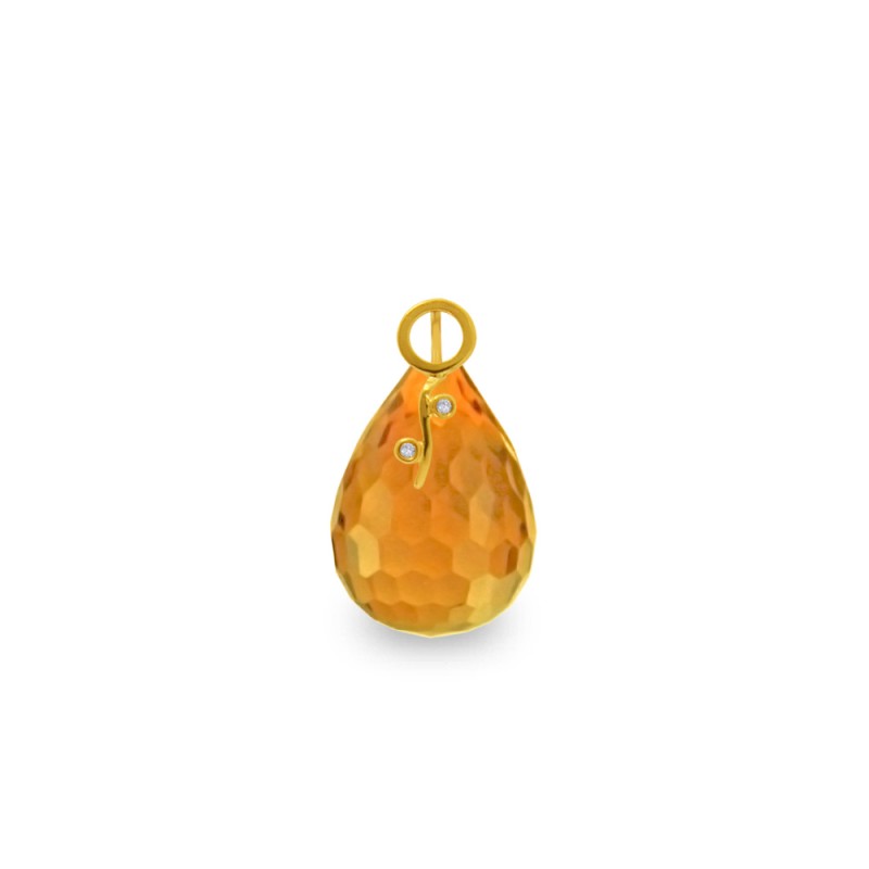 Μενταγιόν Κ18 χρυσό με Citrine και διαμάντια - M318493C