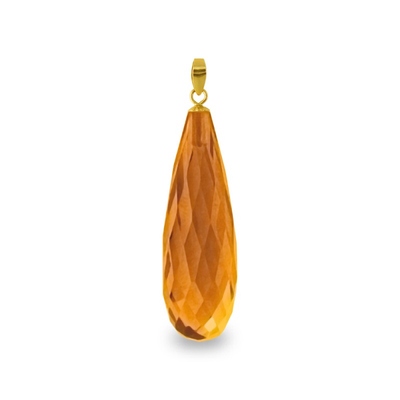 Μενταγιόν Κ18 χρυσό με Citrine - M318504C