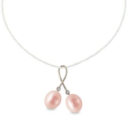 Μενταγιόν με σομόν μαργαριτάρια και διαμάντια- W318890S