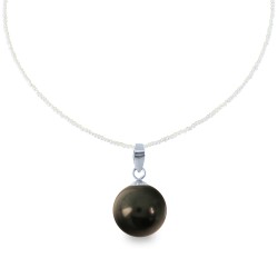 Χρυσό Κ18 μενταγιόν με μαύρο Shell Pearl - M316661B