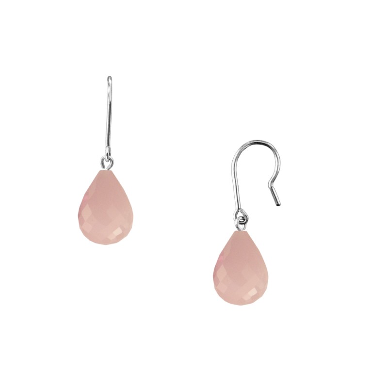 Σκουλαρίκια με Rose Quartz σε ασημένια βάση 925- M123575RQ