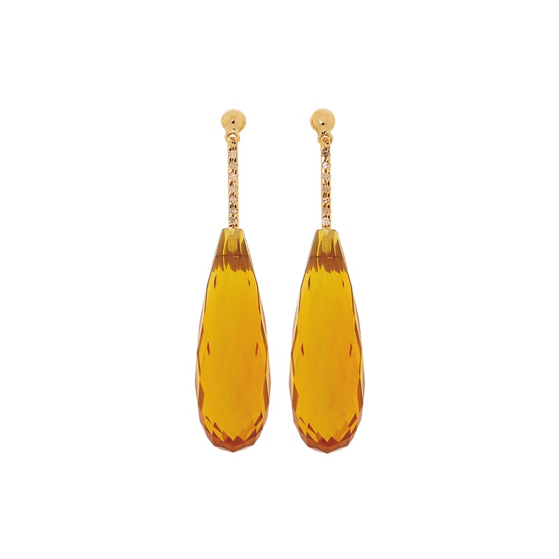 Σκουλαρίκι Κ18 χρυσό με Citrine - M318705