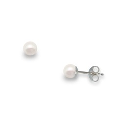 Σκουλαρίκια με λευκά μαργαριτάρια σε ασημένια βάση 925 - M123412