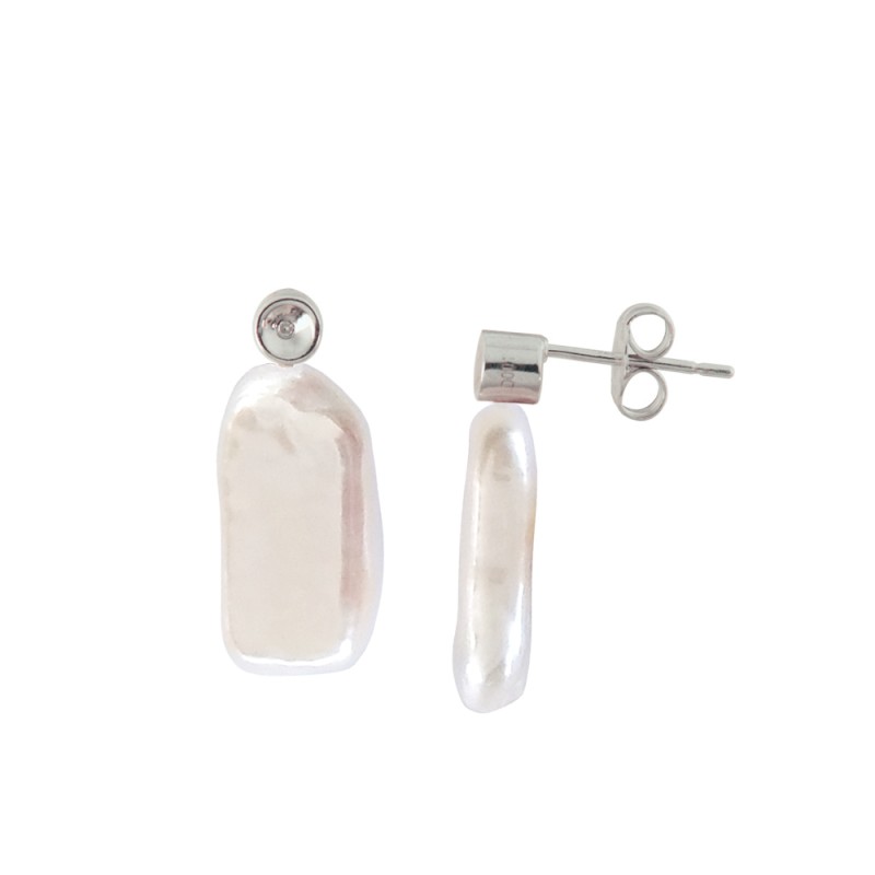 Σκουλαρίκια με λευκά μαργαριτάρια σε ασημένια βάση 925 - S121226D