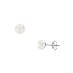 Σκουλαρίκια με λευκά μαργαριτάρια σε ασημένια βάση 925 - M123400