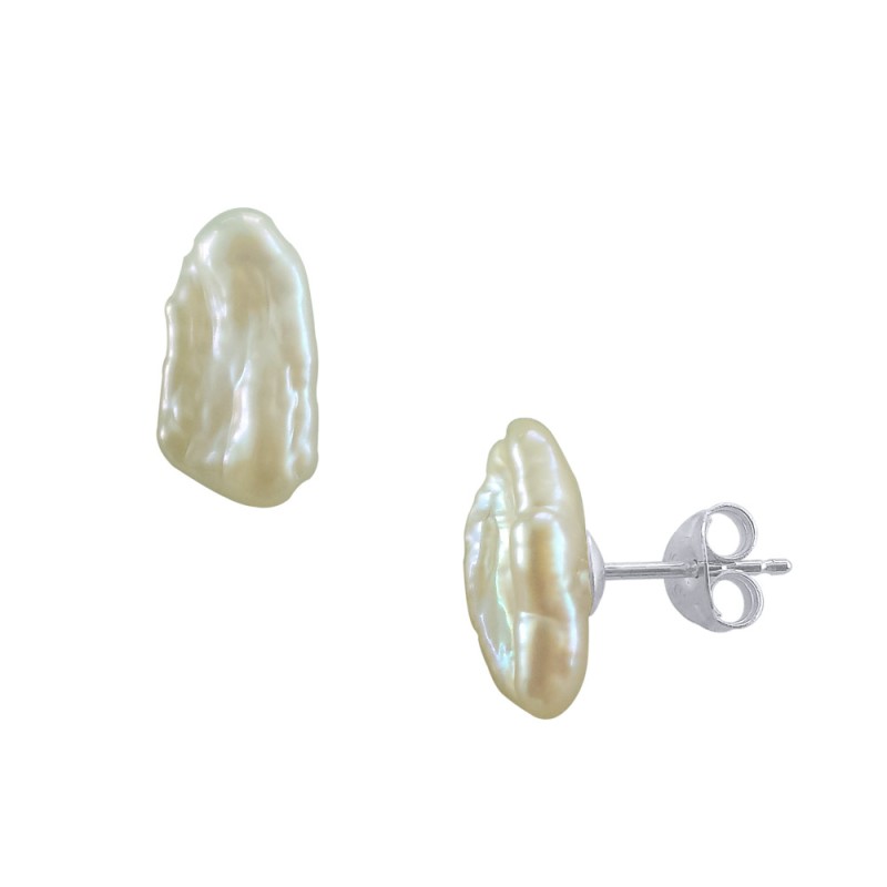 Σκουλαρίκια με λευκά μαργαριτάρια σε ασημένια βάση 925 - M123392