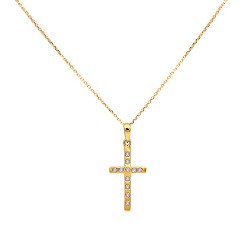 Χρυσός Κ18 σταυρός με διαμάντια - M315001