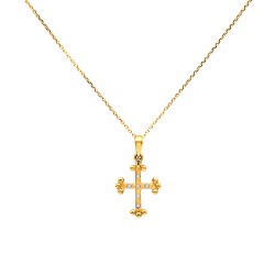 Χρυσός Κ18 σταυρός με διαμάντια - M315003