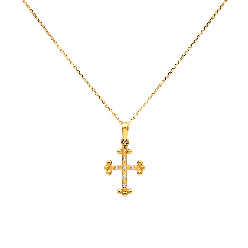 Χρυσός Κ18 σταυρός με διαμάντια - M315003