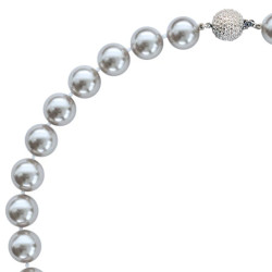 Κολιέ με Shell Pearl 12mm και ασημένιο κούμπωμα 925 - M118876G