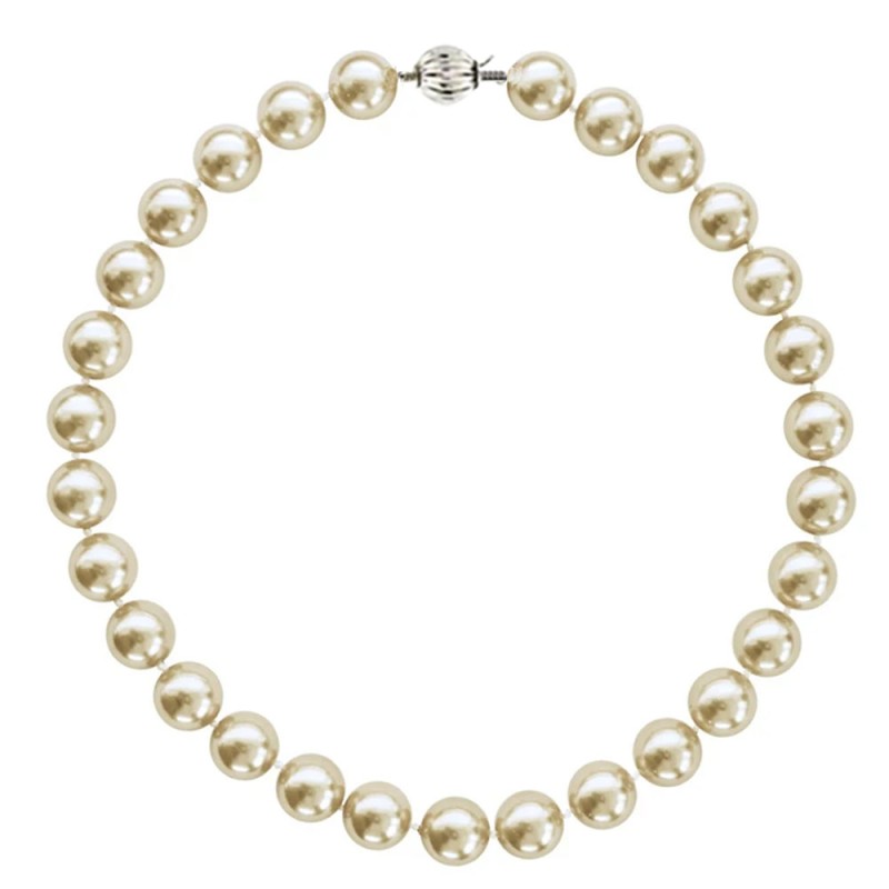 Κολιέ με Shell Pearl 12mm και ασημένιο κούμπωμα 925 - M118876S