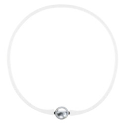 Κολιέ Elastic Silicon με γκρι Shell Pearl - M122358SGLGR