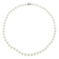 Κολιέ με λευκά μαργαριτάρια και ασημένιο κούμπωμα 925 - M219025N