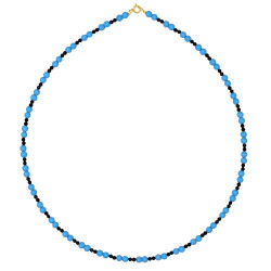 Κολιέ με χρυσό Κ14 κούμπωμα, τιρκουάζ και spinel - M123903T