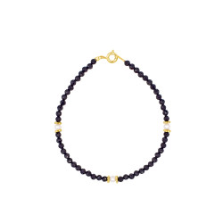 Βραχιόλι με Spinel, μαργαριτάρια και ασημένιο κούμπωμα 925 - M123905S