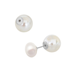 Σκουλαρίκια με λευκά μαργαριτάρια σε ασημένια βάση 925 - M123402